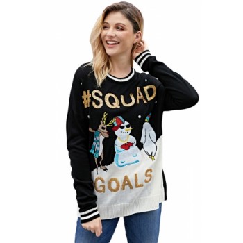 Back SQUAD GOALS Christmas Snowman RED